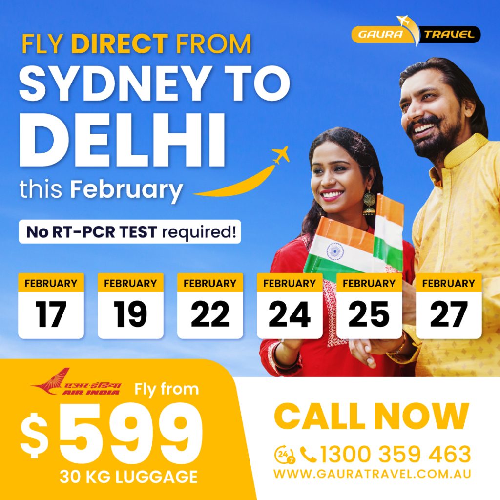 Sydney to Delhi